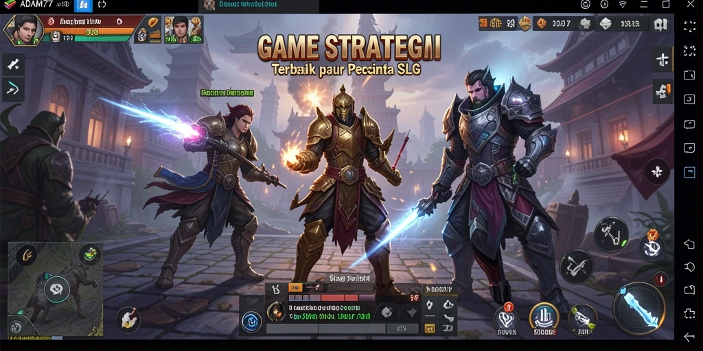 Screenshot gameplay ADAM77 menampilkan strategi pertempuran yang mendebarkan.