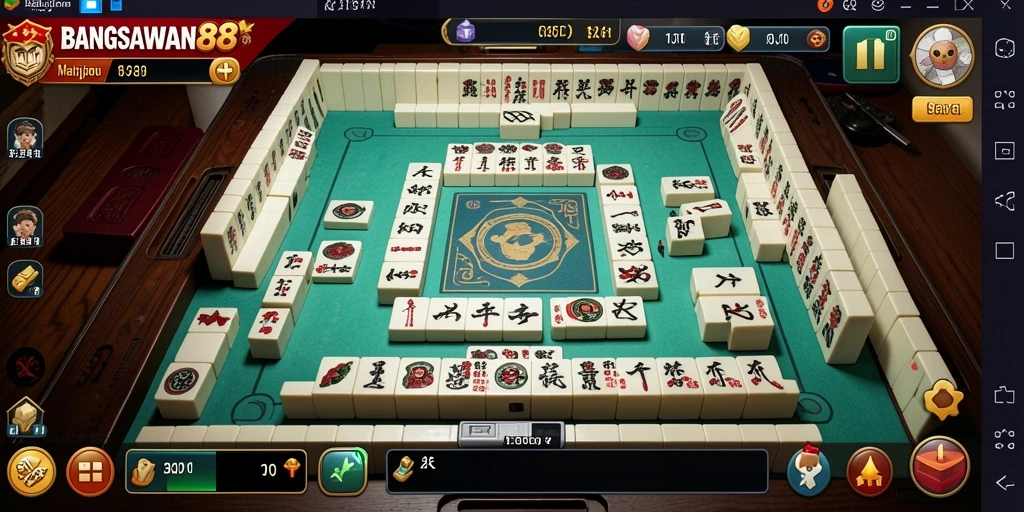 Screenshot gameplay BANGSAWAN88 menampilkan momen mendebarkan permainan Mahjong.