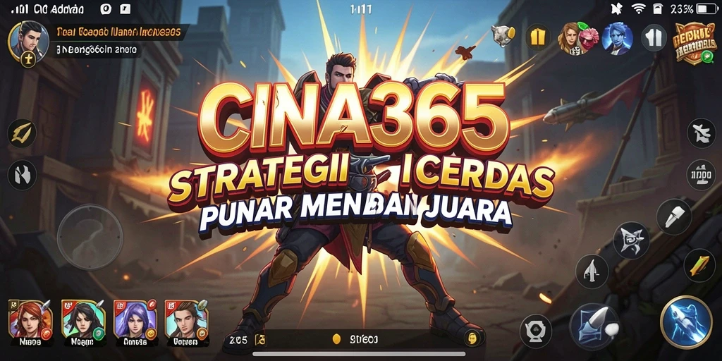 Screenshot gameplay CINA365 menunjukkan pertempuran strategi yang intens.