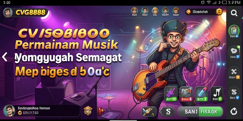 Tampilan gameplay CVG8888 seru dengan musik yang mengalun indah.