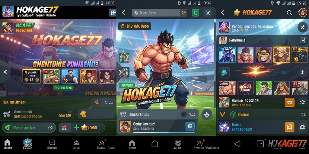 Tampilan gameplay HOKAGE77 yang menampilkan taruhan langsung dan statistik pertandingan.