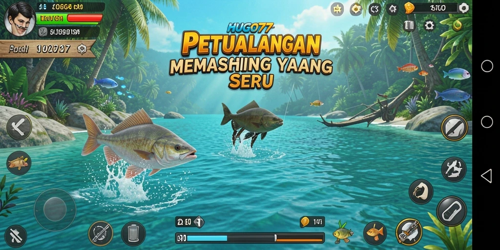 Tangkapan ikan yang mengesankan dalam HUGO77 dengan grafis menakjubkan.