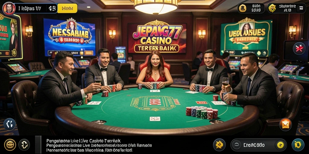 Tampilan gameplay Live Casino di JEPANG77 dengan dealer profesional.