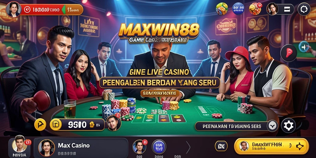 Tampilan gameplay menarik dari MAXWIN88 yang menampilkan dealer langsung.