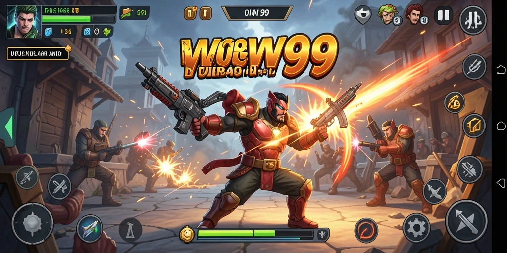 Screenshot WOW99 menampilkan aksi pertarungan yang mendebarkan dan karakter yang dinamis.